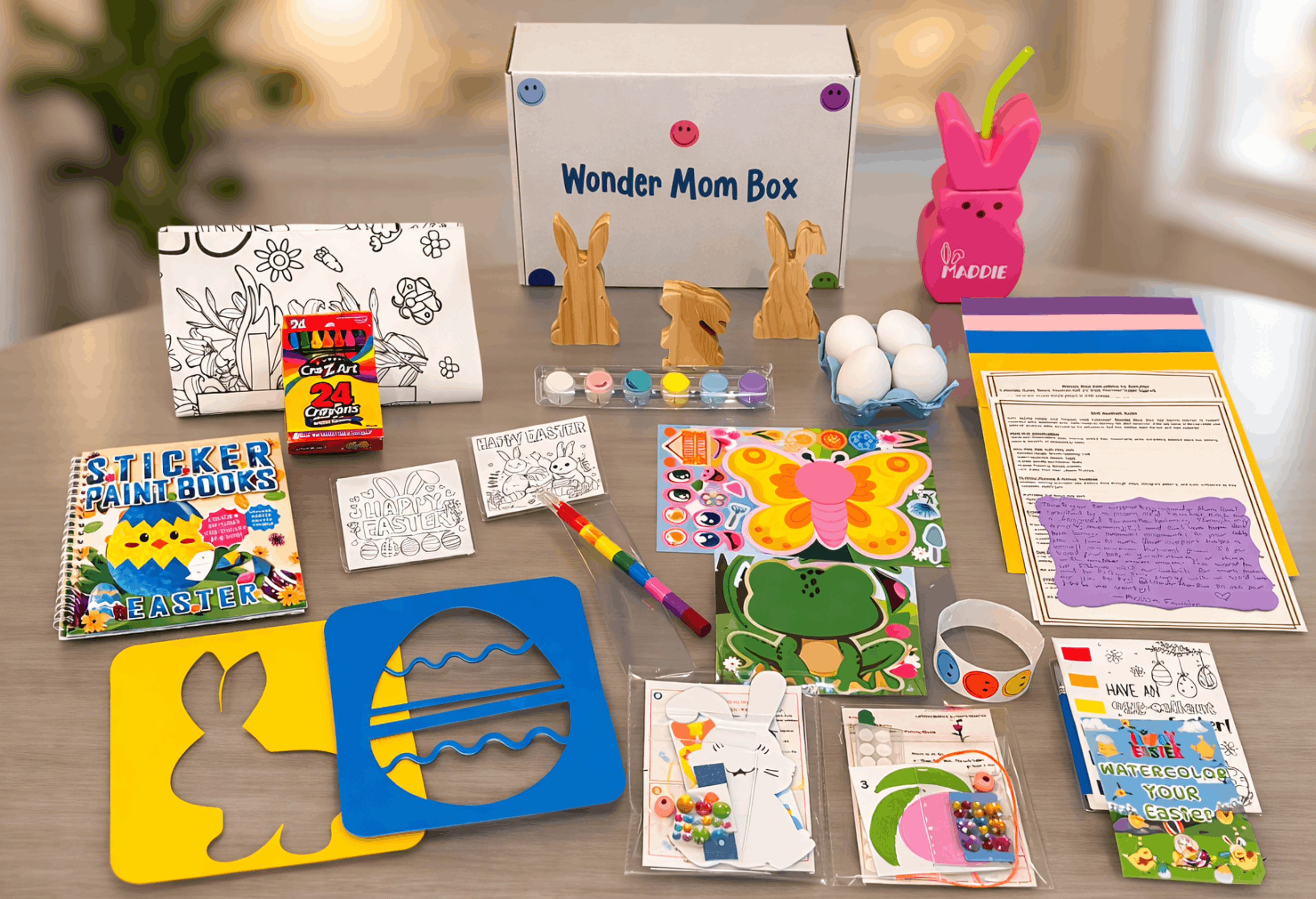 Wonder Mom Box Easter edition with spring crafts and activities
